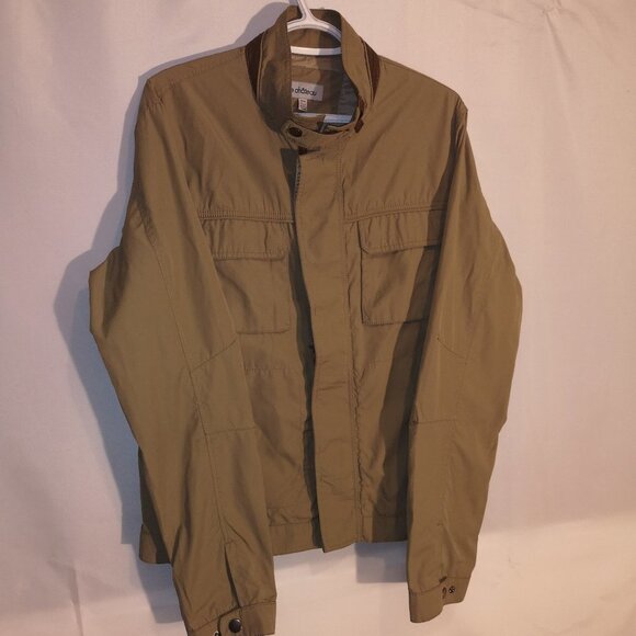 Le Chateau Men's Size Medium Tan w/ Dark Brown Casual Full Zip Jacket - Picture 1 of 7